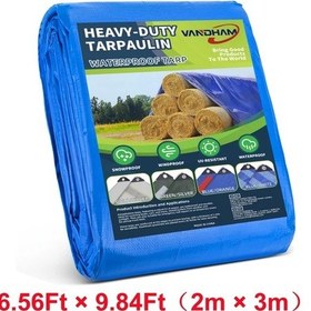 Resim Gaojunshop01 Dayanıklı 2x3m Yırtılmaz 14 Mil Branda Uv Korumalı Mavi Turuncu 