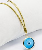 Resim biuti Gold Çerçeveli Turkuaz Nazar Boncuklu Araba Dikiz Ayna Süsü, Yeni Araba Hediyesi 