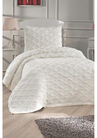 Resim Çeyiz Diyarı Vesya 2 Parça Tek Kişilik Pike Takımı Krem Krem 