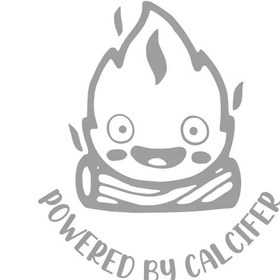 Resim Qt13515 Açık Gri-28x28 Cm-powered By Calcifer Yakıt Deposu Kapağı Çıkartmaları Kapak Çizikler Pencere Çıkartması , 