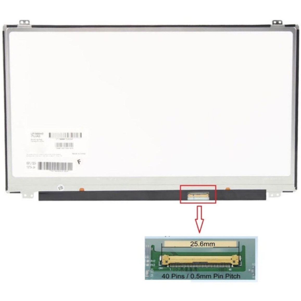 Dalle Écran LP156WHU(TL)(A1) TLA1 15.6" LED – Résolution 1366x768 – Connecteur 40pin – Neuf Garanti 1 An