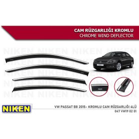 Resim Niken Vw Passat B8 2015-2021 Kromlu Cam Rüzgarlığı 4 Lü 