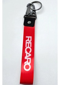 Resim Recaro Kırmızı Bez Oto-moto Anahtarlık Kaliteli Aksesuar 19cm Kumaş Anahtarlık 