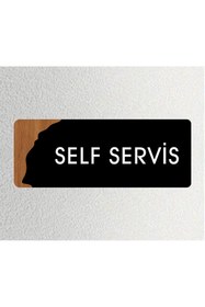 Resim zafrakreklam Ofis -Kapı İsimliği, Yönlendirme levhası 26X10Cm - SELF SERVİS 