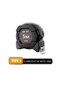 Resim Tip 1-kendinden Kilitleme Yüksek Hassasiyetli Floresan Çelik Mezura Alınabilir Kalınlaşmış Aşınmaya Dayanıklı Mezura Araçları 5m 7.5m 10m 