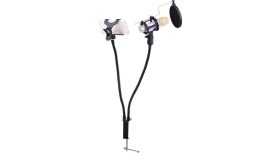 Resim 360 Derece Ayarlanabilir Telefon ve Mikrofon Tutucu 