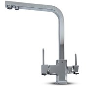 Resim Su Arıtma Cihazı İçin 3 Yollu Kare Krom Musluk 