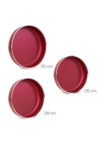 Resim Porsima Montella 3lü Tepsi Seti Fırın Tepsisi 26-28-30cm Kızıl Kırmızı 