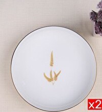 Resim Tabak Evi Porselen Natura Marinum Altın Yaldız Çukur Tabak 18.50 CM 2'li 