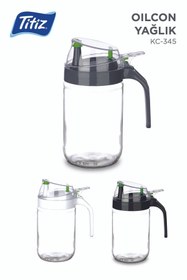 Resim Titiz Plastik Damlatmaz Kapaklı Oilcon Yağdanlık 660ml Taş Gri 