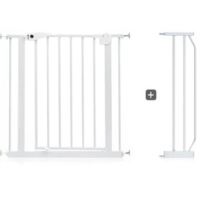 Resim Metal Güvenlik Kapısı + 20 cm Uzatma, Otomatik Kapanan Çift Kilitli Beyaz 
