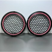 Resim MOTTOMOR 20 CM PETEK DESENLİ PEMBE NEON HOPARLÖR KAPAĞI MİD KASNAĞI 2 ADET OTO ARABA 