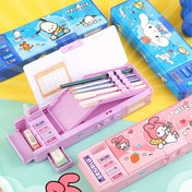Resim Çok Fonksiyonlu Kırtasiye Kutusu Hello Kitty&Cinnamoroll ve Kuromi Desenli Şifreli Büyük Kapasiteli Kalem Kutusu Okul Organizatörü 