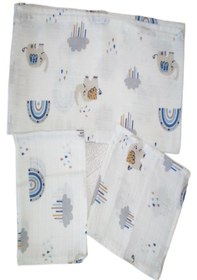 Resim More Home Müslin Bezi Set 5 Parça % 100 Pamuklu Filli Bulutlu Açık Gri 