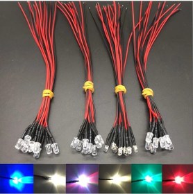 Resim 12V 5Mm Flaşör Şeffaf Led Renkler 20 Cm Kablolu 1 Adet Mavi 
