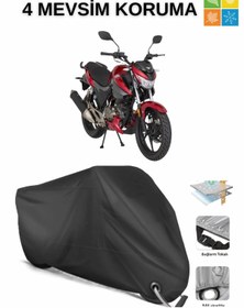 Resim AutoEN MONDİAL 125 DRİFT L KİLİT UYUMLU SU GEÇİRMEZ MOTOSİKLET BRANDASI-SİYAH 