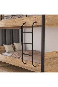Resim tino furniture Çift Katlı Metal Ayaklı Berlin Ranza Genç Odası Çocuk Odası 90x190 