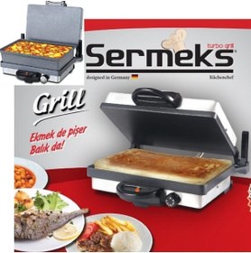 Resim Sermeks Turbo Grill Tavalı Tost ve Lahmacun Makinesi 