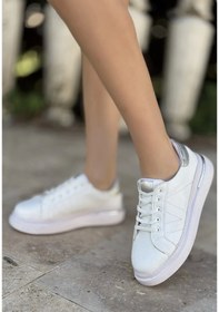 Resim Cisay Beyaz Cilt Gri Detaylı Bağcıklı Spor Ayakkabı Beyaz1 Beyaz 