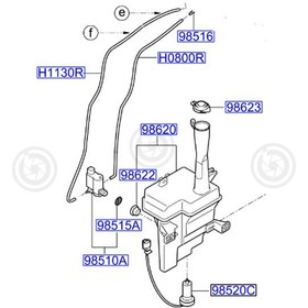 Resim Cam Yıkama Silecek Su Deposu Motorlu Orjinal | 986101H500 