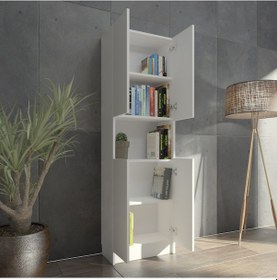 Resim Kuta Flat56 Kitaplık 4 Kapaklı Kütüphane Çok Amaçlı Dolap (498407568) 