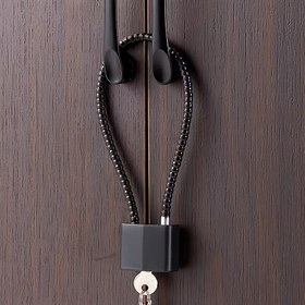 Resim 1 Adet Ağır Hizmet Tipi Metal Kilit ve Çelik Kablo - Pil Gerektirmez, Dolaplar, Dosya Dolapları ve Uzun Kilit İhtiyaçları İçin İdeal 