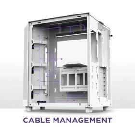 Resim Nzxt H6 Orta Kule Atx Pc Kasası, Kompakt Çift Odacıklı Tasarım, Panoramik Temperli Cam, Yüksek Hava Akışı, 3x 120MM Fan Dahil, Kablo Yönetimi, Beyaz 