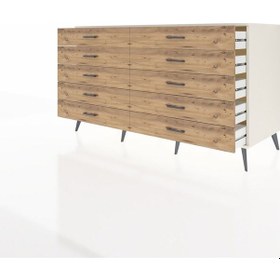 Resim Kronos Konsol 10 Çekmeceli 176x59x99 Aytaşı-aytaşı/çam Aytaşı-aytaşı/çam 