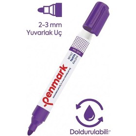 Resim Beyaz Yazı Tahta Kalemi Doldurulabilir 1 Adet Penmark Yazı Tahta Kalemi Doldurulabilir Kolay Silinebilir Tahta Kalemi Okul Sınıf Mor 