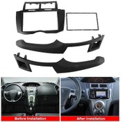 Resim Araba Radyo Fasya Trim Kiti, 2 Din Gösterge Paneli Dvd Çerçeve Kurulum Kiti Yaris Vitz Platz 2005 2006 20 Siyah. 