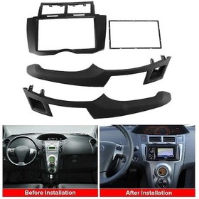 Resim Araba Radyo Fasya Trim Kiti, 2 Din Gösterge Paneli Dvd Çerçeve Kurulum Kiti Yaris Vitz Platz 2005 2006 20 Siyah. 