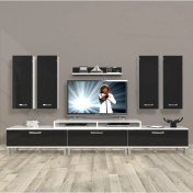 Resim Decoraktiv Ekoflex 8d Slm Krom Ayaklı Tv Ünitesi Tv Sehpası - Beyaz - Siyah 