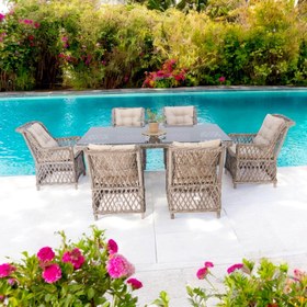 Resim Alaska | Rehome 100x200 Rattan Bahçe Masa Takımı | 43 