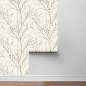 Resim Güneşten hafif gri dallı dokulu yapışkanlı duvar kağıdı, su geçirmez ve çıkarılabilir, 43.94x299.97 cm, kolay peçete ve yapıştırma uygulaması, minimalist sanat çizgisi stili, ev dekorasyonu, mutfak, yatak odası, oturma odası, TV arka planı ve mobilya dolap yüzeyi yenilemesi için ideal, duvarlar için duvar kağıdı 