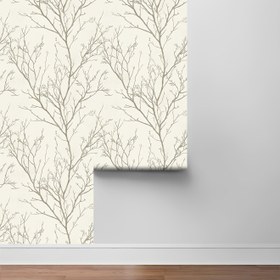 Resim Güneşten hafif gri dallı dokulu yapışkanlı duvar kağıdı, su geçirmez ve çıkarılabilir, 43.94x299.97 cm, kolay peçete ve yapıştırma uygulaması, minimalist sanat çizgisi stili, ev dekorasyonu, mutfak, yatak odası, oturma odası, TV arka planı ve mobilya dolap yüzeyi yenilemesi için ideal, duvarlar için duvar kağıdı 