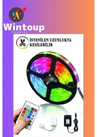 Resim Şerit Led 5metre Araba Çocuk Odası Şerit Led Uzaktan Kumandalı Kontrol 