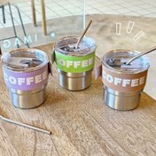 Resim 304 Paslanmaz Çelik Kahve Tumbler, Taşınabilir Yalıtımlı Seyahat Bardağı, Gıda Sınıfı, Soğuk İçecek Bardağı, Araba ve Ofis Kullanımı, Kamp Su Şişesi, Şarj Edilmemiş, Evrensel Uyumluluk 