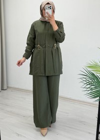 Resim T Moda Store My Magazin Liyosel Kumaş Toka Detaylı Tesettür İkili Takım 