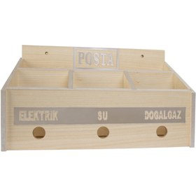 Resim SELENA Ahşap Ortak Fatura Ve Posta Kutusu Akça 