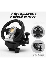 Resim Voltico Direksiyon Seti - 270° Dönüş, Titreşimli Sürüş, Pedal & Vitesli - PS4, PS3, Xbox One/S/X ve PC 