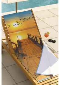 Resim Yetişkin Unisex 70x140 Cm Yaz Desenli Plaj ,deniz , Banyo Havlusu Ocean Kahve 