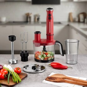 Resim Çok Yönlü Mutfak Robotu, Şık Kırmızı Renk, Çok Fonksiyonlu ve Kullanışlı Tasarım 