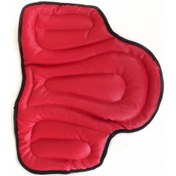 Resim Cowhide Eyer Koltuğu Yastık Atı Binicilik Eyer Pedi Yumuşak Binicilik Koltuk Pedi Renk: Kırmızı 