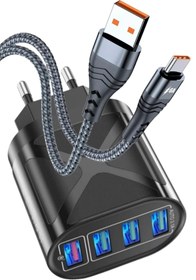 Resim JUDAS Z7 Şarj Adaptörü 4 Port J16 Type-c 6a/66w Şarj Kablosu -3mt 