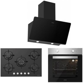 Resim Silverline BO6501X01 - CS5365B01 - 3457 Soho 60 Siyah Ankastre Set 