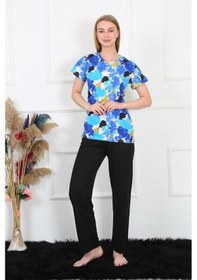 Resim Akbeniz Kadın Penye Kısa Kol Pijama Takım 4142 - L Saks 