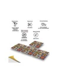 Resim Kendinden Yapışkanlı Fayans Karnaval Karo Desenli Pvc Karo 30x30 Cm 11 Adet 1m2 