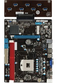 Resim Esonic QS8-BTC Combo Intel Celeron Işlemcili HM65 1600 MHz DDR3 Soket 988 ATX Mining Anakart 
