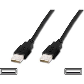 Resim Usb 2.0 Bağlantı Kablosu, Usb A Erkek - Usb A Erkek, 1 Metre, Awg 28, Usb 2.0 Uyumlu, Ul, Siyah Renk -19137 