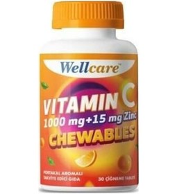 Resim Wellcare Vitamin C 1000 Mg + 15 Mg Çinko Vitamin 30 Tablet 